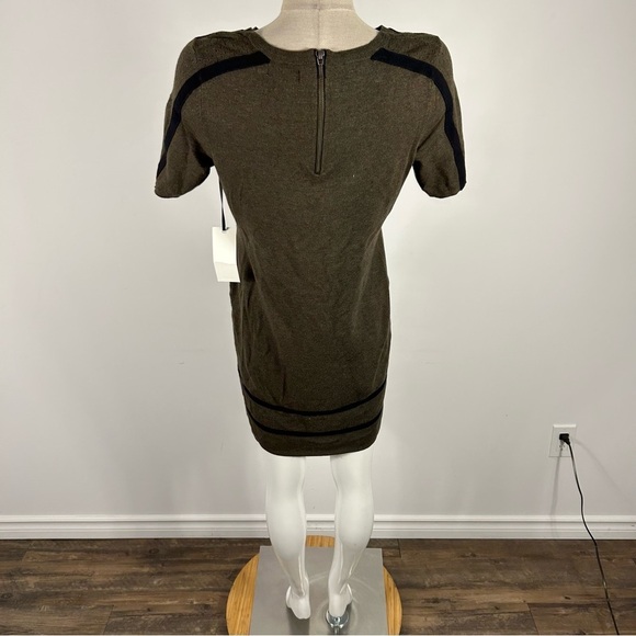 NWT Paraphrase Green Sheath Midi Dress Crew Neck Short Sleeve M - Picture 4 of 10